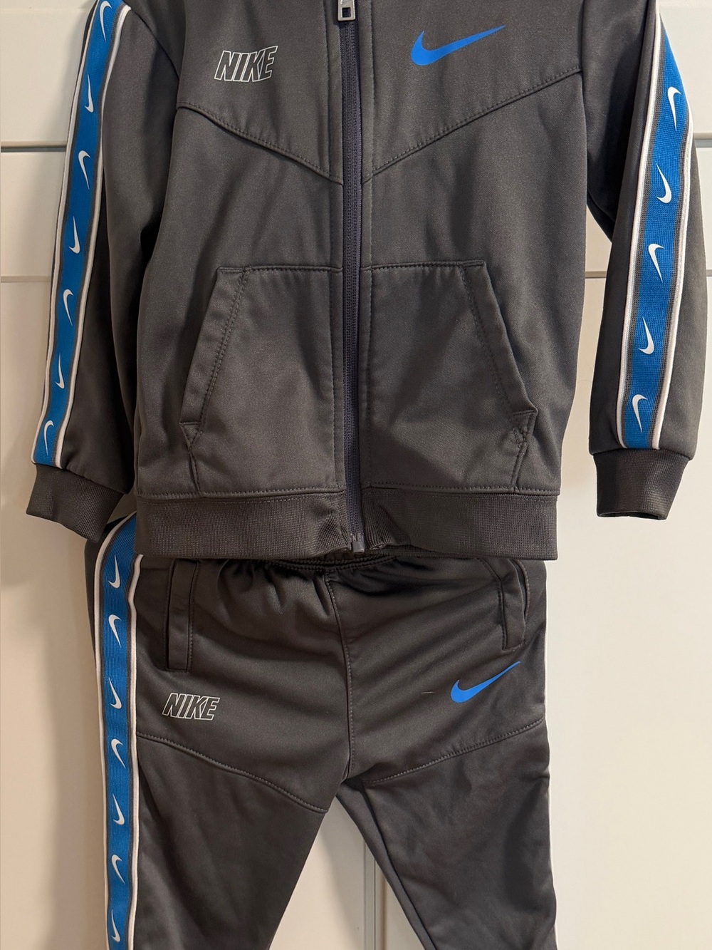 Nike Dri-FIT Toddler Boys 2 Piece Tracksuit Set Gray Blue 24M